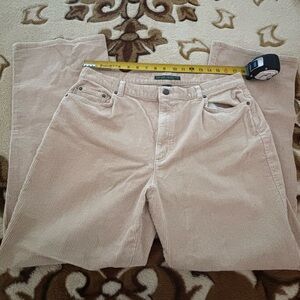 Ralph Lauren Corduroy Pants Women Size 16 Beige 34x30 Vintage 90s Y2k Boot Flare